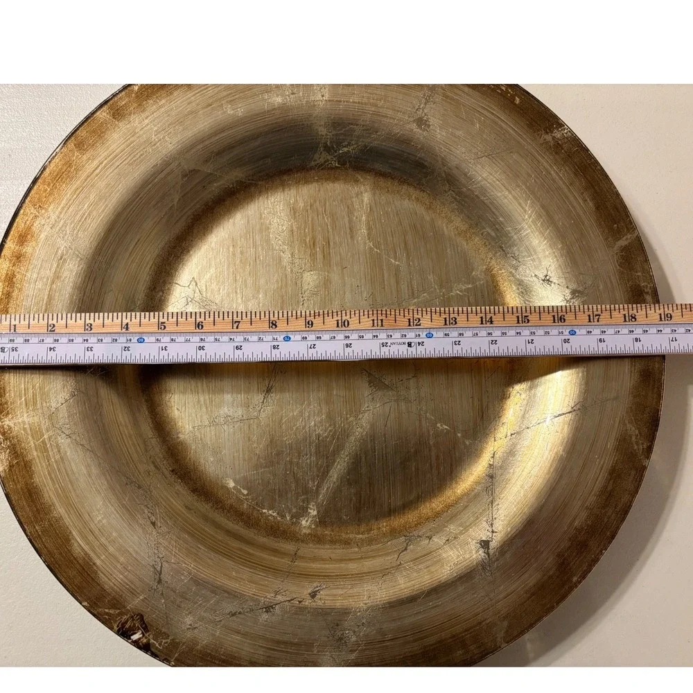 Target Decorative‎ Charger Plate Gold Metallic Crackle Finish Tableware 19 inch